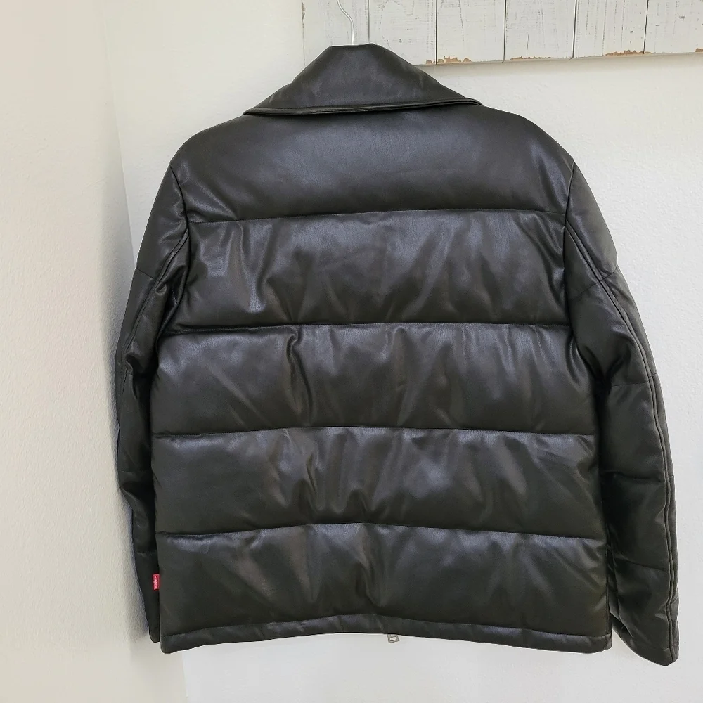 Levi's Strauss Faux Leather Moto Puffer Jacket